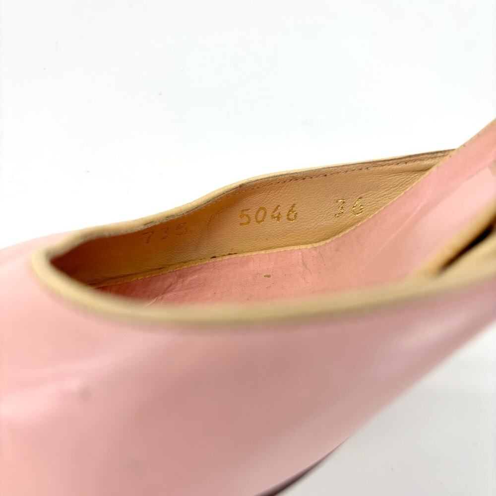 Vintage Chanel Pastel Pink Cap Toe Slingback Kitten Heel Pointed Toe Pumps 36 - Picture 7 of 7